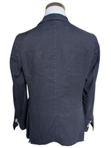 Bagnoli Napoli Sport Jacket 38R Navy Blue 2-button Washed Linen/Cotton