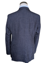 Moss Bros Reda Sport Coat 42L Blue Plaid Wool Blend