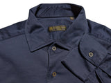 Corneliani Sport Shirt 15/S Navy Blue Cotton Jersey One-Piece Collar