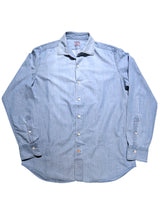 Mazzarelli Shirt M/15.75 Light Blue Chambray Cotton