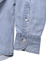 Mazzarelli Shirt M/15.75 Light Blue Chambray Cotton