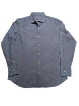 Mazzarelli Shirt 16 Denim Blue Chambray Cotton