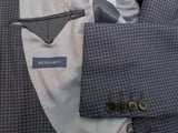 Benjamin Suit Blue Check Peak Lapels Superfine Wool