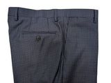 Benjamin Suit Blue Check Peak Lapels Superfine Wool