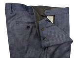 Benjamin Suit Blue Check Peak Lapels Superfine Wool