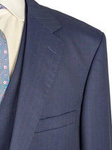 Benjamin 3-Piece Suit Navy Striped 2-Button Wool