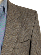 Vintage Brook Taverner Sport Coat 39/40R Greyish Brown West of England Wool Tweed