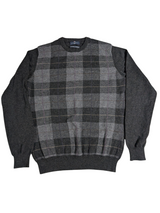 Marks & Spencer Sweater S/M Grey/Black Plaid Lambswool
