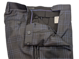 Benjamin Reda Suit 38R Charcoal Blue Windowpane Wool