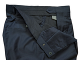Luigi Bianchi Lubiam Trousers 34 Navy Blue Pleated front Full Fit Wool