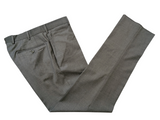 Luigi Bianchi Trousers 33 Light Grey Flat Front Tailored Fit Wool
