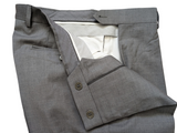 Luigi Bianchi Trousers 33 Light Grey Flat Front Tailored Fit Wool