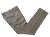 Luigi Bianchi Trousers 33 Earthy Grey Plaid Flat Front Tailored Fit Wool