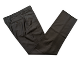 Luigi Bianchi Mantova 34 Dark Brown Flat Front Tailored Fit Wool