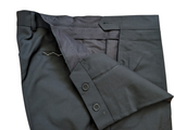 Luigi Bianchi Trousers 36 Black Flat Front Tailored fit Wool/Mohair