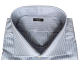 Barba Napoli Shirt 18.5 Pale Blue Striped Spread Collar Cotton