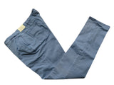 LBM 1911 Trousers 37/38 Soft Blue Flat Front Slim Fit Cotton Stretch