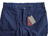 Luigi Bianchi Trousers 32/33 Bright navy blue Flat front Sim fit Cotton/Elastane