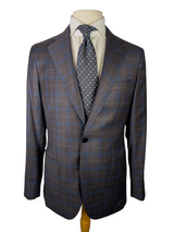 Benjamin Suit Navy/Brown Plaid 2-Button REDA Wool