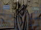 Benjamin Suit Navy/Brown Plaid 2-Button REDA Wool