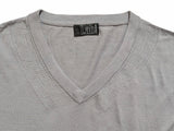 Pal Zileri Sweater M/50 Grey Vneck Silky Cotton