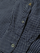 Canali Sport Shirt S Blue Bullseye Dot Linen
