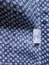 Canali Sport Shirt S Blue Bullseye Dot Linen