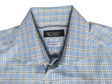 Benjamin Sartorial Shirt 15.5 Slim Blue Plaid Spread Collar Cotton