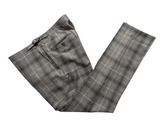 Moss Bros. Marzotto Suit 40/41R Grey Plaid Wool Flannel