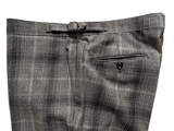 Moss Bros. Marzotto Suit 40/41R Grey Plaid Wool Flannel