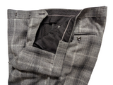 Moss Bros. Marzotto Suit 40/41R Grey Plaid Wool Flannel