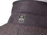 Corneliani ID Sport Coat 42R Brown Herringbone Wool/Cashmere with Leather Trim