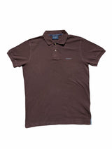 Hackett Polo Shirt M Brown Cotton Pique