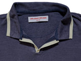 Orlebar Brown Felix Polo Shirt M Navy Trimmed Linen