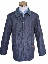 Barbour Jacket S/M Navy Blue Eksdale Padded Quilt Polyester