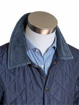 Barbour Jacket S/M Navy Blue Eksdale Padded Quilt Polyester