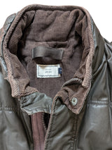 John Lewis Waxed Puffer Vest/Gilet S/M Olive Brown Cotton