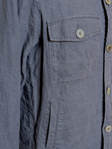 Oscar Jacobson Maverick Overshirt/Jacket L Slim Navy Blue Linen