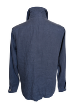 Oscar Jacobson Maverick Overshirt/Jacket L Slim Navy Blue Linen