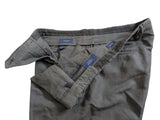 Incotex Trousers 34 Pewter Grey Flat Front Cotton/Linen