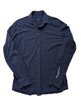 Hackett London Shirt M Soft Navy Slim Fit Cotton Jersey