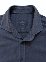 Hackett London Shirt M Soft Navy Slim Fit Cotton Jersey