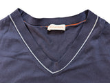 Cruciani Sweater S/48 Navy V-Neck Cotton
