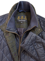 Barbour x Abraham Moon Jacket M Navy Blue Prior Quilt Tweed Trim