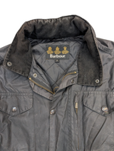 Barbour Jacket M Charcoal Brown Sapper Waxed Cotton