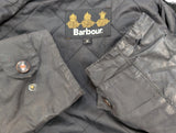 Barbour Jacket M Charcoal Brown Sapper Waxed Cotton