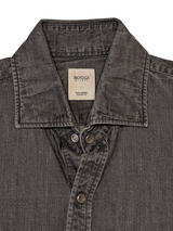 Boggi Milano Snap Shirt M Slim Charcoal Grey Cotton Denim