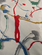 Christian Lacroix Rare Sample Shirt 16 Paint Splattered Dot Hemmed Cotton