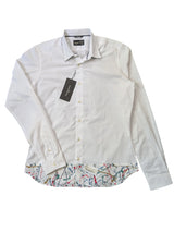 Christian Lacroix Rare Sample Shirt 16 Paint Splattered Hemmed Cotton