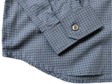 Christian Lacroix Rare Sample Shirt 16 Slate Blue Check Cotton